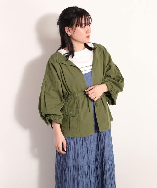 cepo（セポ）の「コットンリネン ミリタリーボレロ（ミリタリージャケット・レディース・オフホワイト/オリーブ・M）」の11枚目の写真