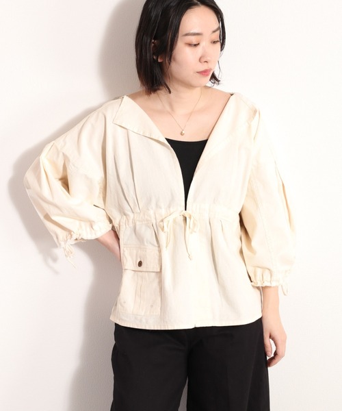 cepo（セポ）の「コットンリネン ミリタリーボレロ（ミリタリージャケット・レディース・オフホワイト/オリーブ・M）」の22枚目の写真