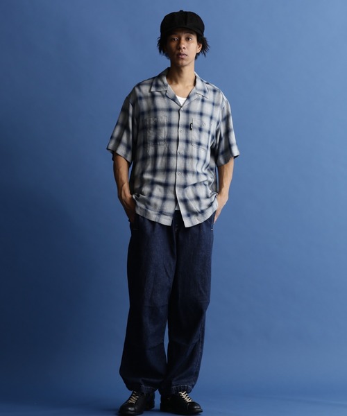 schott(ショット)の「Schott/ショット/OMBRE PLAID SS SHIRT/オンブレ チェック 半袖シャツ(シャツ/ブラウス・メンズ・ブラック/グレー/ブルー・M/L/XL/2XL)」の12枚目の写真