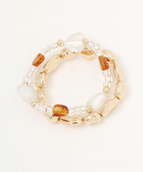 LOWRYS FARM（ローリーズファーム）の「ガラスゴムブレスレット　199305（ブレスレット・レディース・ブルー/ブラウン・FREE）」の3枚目の写真