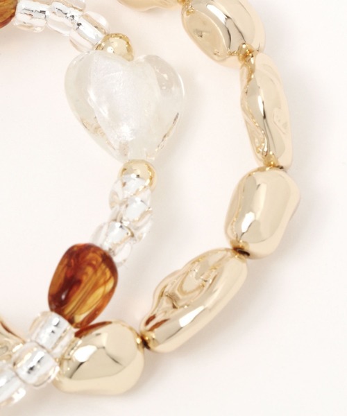 LOWRYS FARM（ローリーズファーム）の「ガラスゴムブレスレット　199305（ブレスレット・レディース・ブルー/ブラウン・FREE）」の4枚目の写真