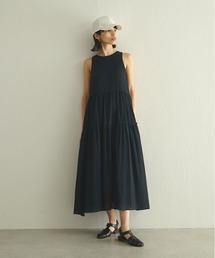 コットンシフォンティアードワンピース