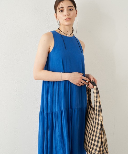Whim Gazette コットンシフォンティアードワンピース Whim Gazette(ウィム ガゼット)のコットンシフォンティアード