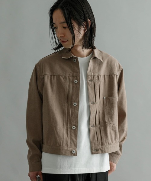URU（ウル）の「URU　COTTON SILK - TRUCKER JACKET（デニムジャケット・メンズ・ベージュ・1/2）」の6枚目の写真