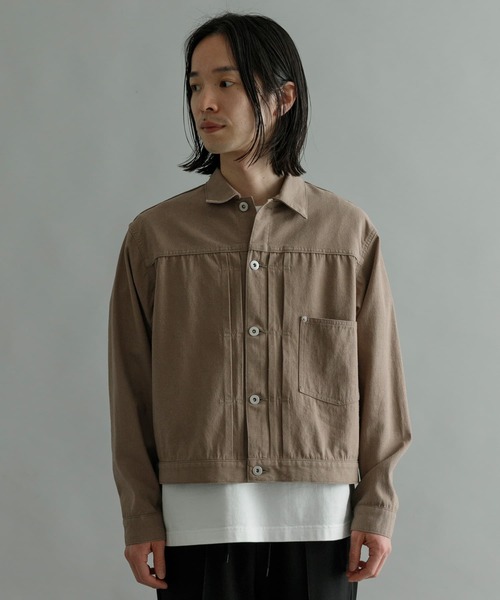 URU（ウル）の「URU　COTTON SILK - TRUCKER JACKET（デニムジャケット・メンズ・ベージュ・1/2）」の11枚目の写真