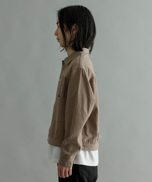 URU（ウル）の「URU　COTTON SILK - TRUCKER JACKET（デニムジャケット・メンズ・ベージュ・1/2）」の9枚目の写真