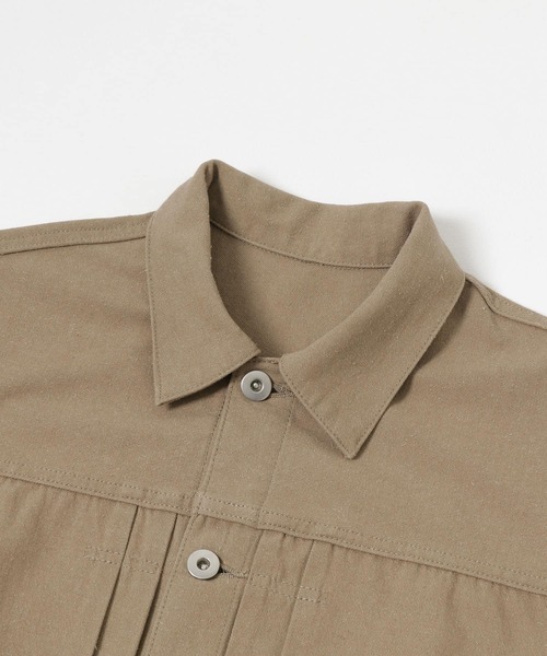 URU（ウル）の「URU　COTTON SILK - TRUCKER JACKET（デニムジャケット・メンズ・ベージュ・1/2）」の7枚目の写真