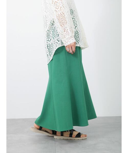 Samansa Mos2 blue（サマンサモスモスブルー）の「マーメイドスカート（スカート・レディース・グリーン/キナリ/ブラック・ﾌﾘ-）」の14枚目の写真