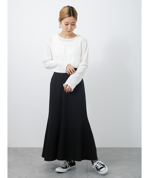 Samansa Mos2 blue（サマンサモスモスブルー）の「マーメイドスカート（スカート・レディース・グリーン/キナリ/ブラック・ﾌﾘ-）」の20枚目の写真