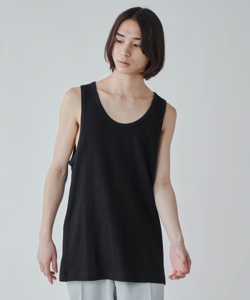 WEGO（ウィゴー）の「WEGO/ワッフルタンクトップ（タンクトップ・メンズ・ホワイト/ブラック・MEDIUM/LARGE）」の2枚目の写真