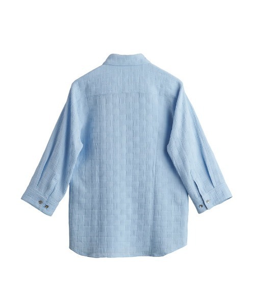 NO ID.(ノーアイディ)の「【NO ID.】Pattern 7th Sleeve Shirt / パターン 7分袖 シャツ(シャツ/ブラウス・メンズ・サックスブルー/ブラック/ホワイト・1/2)」の8枚目の写真