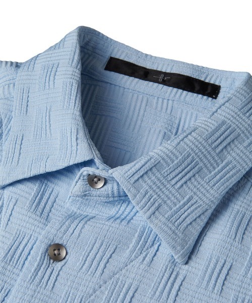 NO ID.(ノーアイディ)の「【NO ID.】Pattern 7th Sleeve Shirt / パターン 7分袖 シャツ(シャツ/ブラウス・メンズ・サックスブルー/ブラック/ホワイト・1/2)」の9枚目の写真