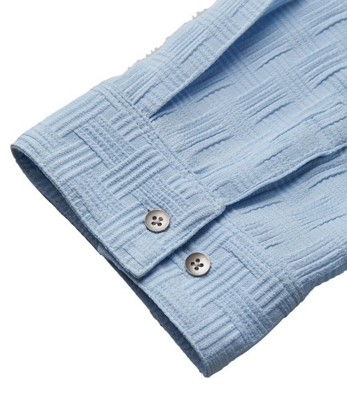 NO ID.(ノーアイディ)の「【NO ID.】Pattern 7th Sleeve Shirt / パターン 7分袖 シャツ(シャツ/ブラウス・メンズ・サックスブルー/ブラック/ホワイト・1/2)」の15枚目の写真