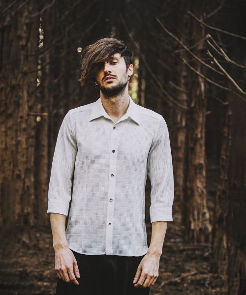 NO ID.(ノーアイディ)の「【NO ID.】Pattern 7th Sleeve Shirt / パターン 7分袖 シャツ(シャツ/ブラウス・メンズ・サックスブルー/ブラック/ホワイト・1/2)」の20枚目の写真