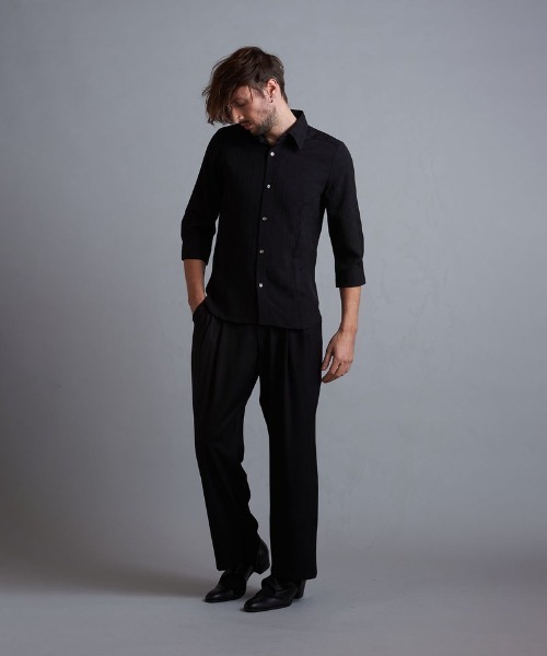 NO ID.(ノーアイディ)の「【NO ID.】Pattern 7th Sleeve Shirt / パターン 7分袖 シャツ(シャツ/ブラウス・メンズ・サックスブルー/ブラック/ホワイト・1/2)」の22枚目の写真