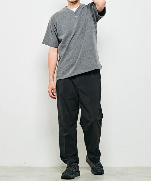 【MASTER FRAME】フェイクレイヤードヘンリーネックTシャツ MASTER FRAME】フェイクレイヤードヘンリーネックTシャツ（T