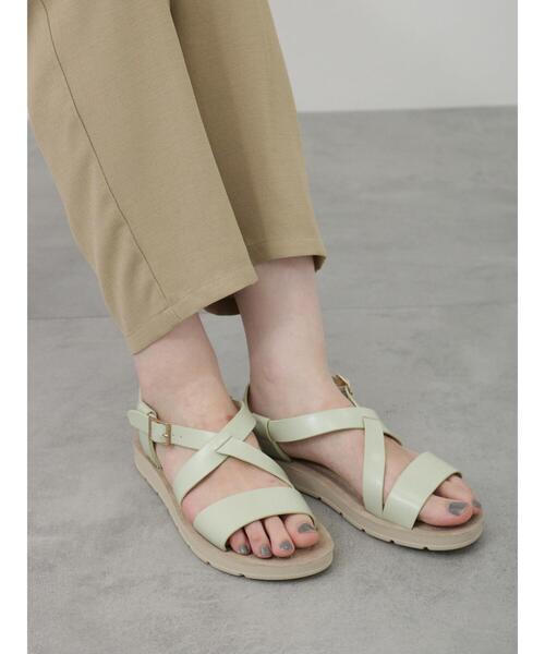 Samansa Mos2 blue（サマンサモスモスブルー）の「クロスベルトサンダル（サンダル・レディース・ブラック/シルバー/ミント・M/L）」の22枚目の写真