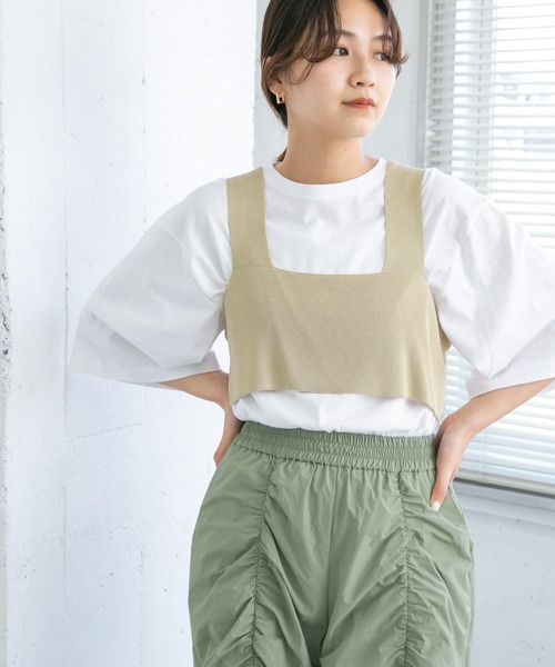 KBF(ケイビーエフ)の「BACKクロスニットビスチェ(ニット/セーター・レディース・ブラック/ベージュ・ONE)」の16枚目の写真