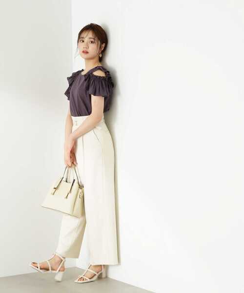 PROPORTION BODY DRESSING（プロポーションボディドレッシング）の「フリルショルダーカットソー / 1213260700（Tシャツ/カットソー・レディース・ダークグレー/ホワイト/ピンク・MEDIUM/SMALL）」の7枚目の写真