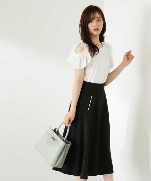 PROPORTION BODY DRESSING（プロポーションボディドレッシング）の「フリルショルダーカットソー / 1213260700（Tシャツ/カットソー・レディース・ダークグレー/ホワイト/ピンク・MEDIUM/SMALL）」の11枚目の写真