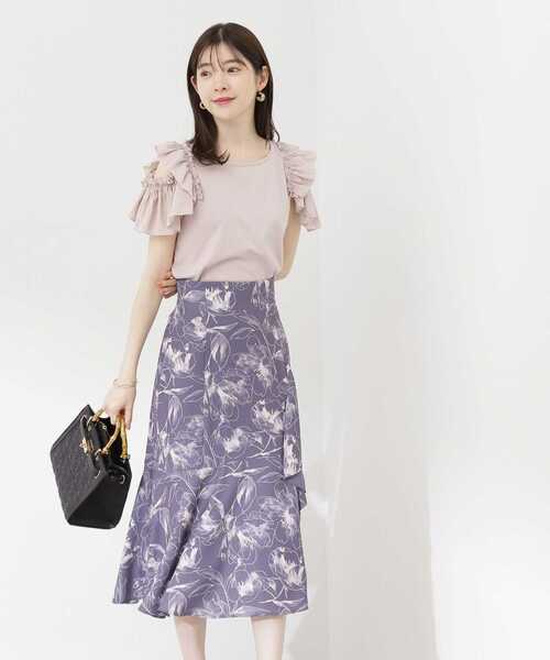 PROPORTION BODY DRESSING（プロポーションボディドレッシング）の「フリルショルダーカットソー / 1213260700（Tシャツ/カットソー・レディース・ダークグレー/ホワイト/ピンク・MEDIUM/SMALL）」の16枚目の写真