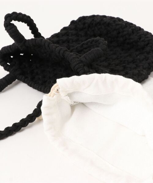 Fun & Daily（ファンアンドデイリー）の「F&D : スモールニットハンドバッグ（ハンドバッグ・レディース・ベージュ/ブラック・FREE）」の8枚目の写真