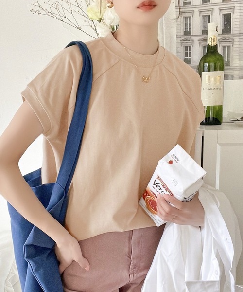 classicalelf(クラシカルエルフ)の「綿100%USAコットン、大人のモックネックラグランTシャツ。(Tシャツ/カットソー・レディース・ベージュ/ブラウン/グレイッシュベージュ/ブラウン系その他・X-LARGE/LARGE/MEDIUM/XX-LARGE)」の16枚目の写真
