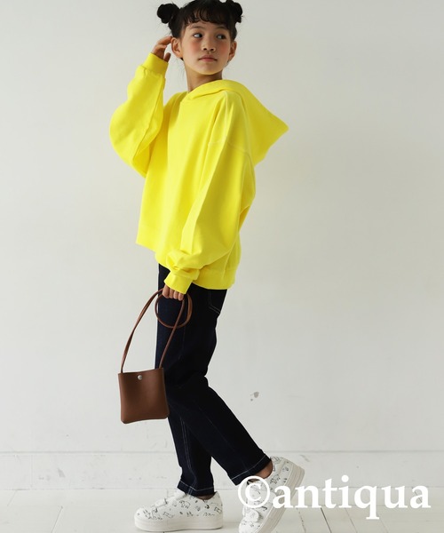 antiqua（アンティカ）の「綿100%裏毛プルオーバーパーカー（パーカー・キッズ・ブラック/ピンク/グリーン/イエロー/杢グレー/レッド・150/140/130/160）」の21枚目の写真