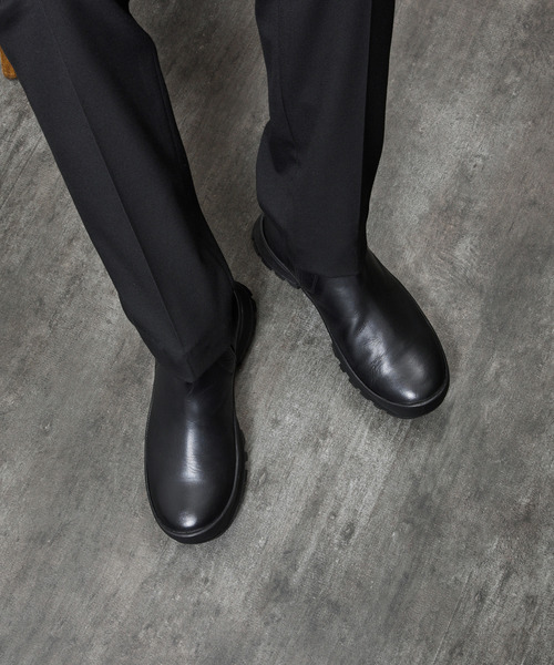 PADRONE(パドローネ)の「PADRONE パドローネ / INNER GORE BOOTS with 884C Vibram ビブラムソールソールインナーゴアブーツ 日本製 / PU8840-1101(ブーツ・メンズ・ブラック・40/41/42)」の2枚目の写真