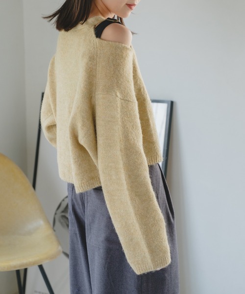 Kastane（カスタネ）の「カットアウトカーディガン（カーディガン/ボレロ・レディース・ブラウン/グレー/イエロー・FREE）」の16枚目の写真