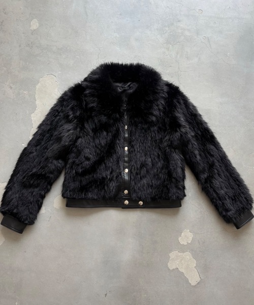 SHAGGIE レザージャケット ファー 2WAY仕様で楽しむ ファー付き フェイクレザー[品番：GW000004862