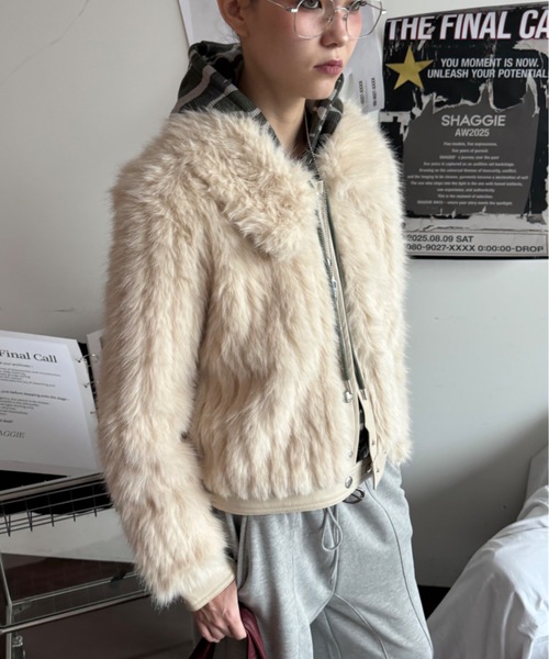 ViVi掲載】ファーブルゾンジャケット/ファーコート（ブルゾン