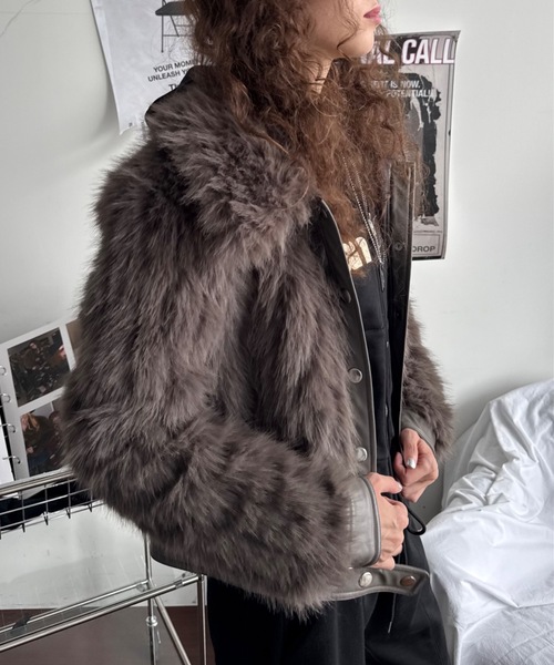 SHAGGIE ファーブルゾンジャケット/ファーコート ViVi掲載】ファーブルゾンジャケット/ファーコート（ブルゾン