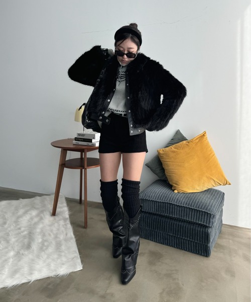 ViVi掲載】ファーブルゾンジャケット/ファーコート（ブルゾン