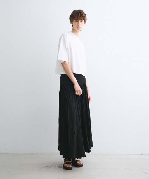 three dots(スリードッツ)の「ジャージーコレット ロングスカート(スカート・レディース・ブルー系その他/ブラウン系その他・SMALL/MEDIUM)」の4枚目の写真