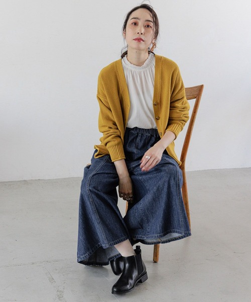 studio CLIP（スタディオクリップ）の「【3シーズンニット】7ゲージ鹿の子2WAYカーディガン（カーディガン/ボレロ・レディース・マスタード/アイボリー/ネイビー/オレンジ・FREE）」の19枚目の写真