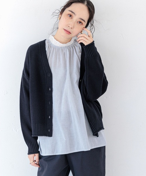 studio CLIP（スタディオクリップ）の「【3シーズンニット】7ゲージ鹿の子2WAYカーディガン（カーディガン/ボレロ・レディース・マスタード/アイボリー/ネイビー/オレンジ・FREE）」の20枚目の写真