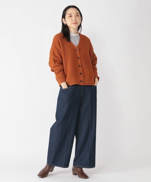 studio CLIP（スタディオクリップ）の「【3シーズンニット】7ゲージ鹿の子2WAYカーディガン（カーディガン/ボレロ・レディース・マスタード/アイボリー/ネイビー/オレンジ・FREE）」の22枚目の写真
