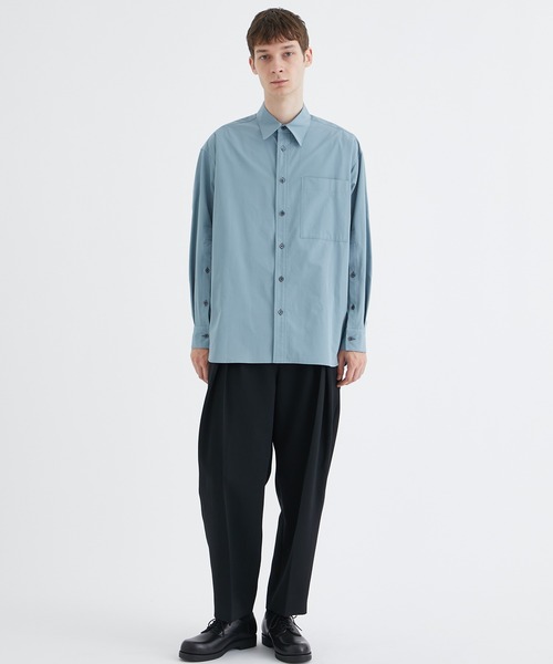 08sircus（ゼロエイトサーカス）の「【08sircus/ゼロエイトサーカス】Viscose satin tuck in tuck pants（スラックス・メンズ・カーキ/ブラック・4/5）」の17枚目の写真
