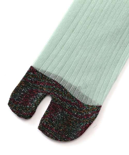 MARCOMONDE（マルコモンド）の「MARCOMONDE（マルコモンド）wide rib bicolor tabi socks（ソックス/靴下・レディース・ホワイト系2/パープル/ブルー・1）」の7枚目の写真
