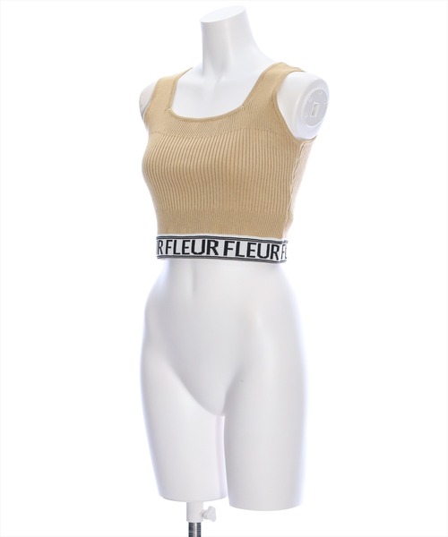 clear（クリア）の「裾ロゴタンクニット[着回し力抜群 大人 カジュアル ジム アウトドア]（タンクトップ・レディース・オフホワイト/ベージュ/ブラック・F）」の4枚目の写真