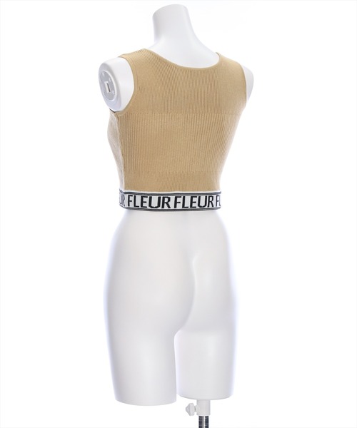 clear（クリア）の「裾ロゴタンクニット[着回し力抜群 大人 カジュアル ジム アウトドア]（タンクトップ・レディース・オフホワイト/ベージュ/ブラック・F）」の6枚目の写真