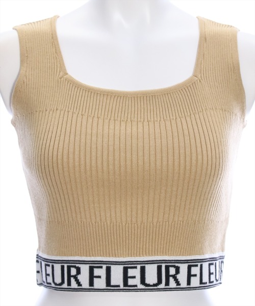 clear（クリア）の「裾ロゴタンクニット[着回し力抜群 大人 カジュアル ジム アウトドア]（タンクトップ・レディース・オフホワイト/ベージュ/ブラック・F）」の8枚目の写真