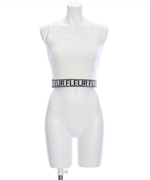 clear（クリア）の「裾ロゴタンクニット[着回し力抜群 大人 カジュアル ジム アウトドア]（タンクトップ・レディース・オフホワイト/ベージュ/ブラック・F）」の11枚目の写真