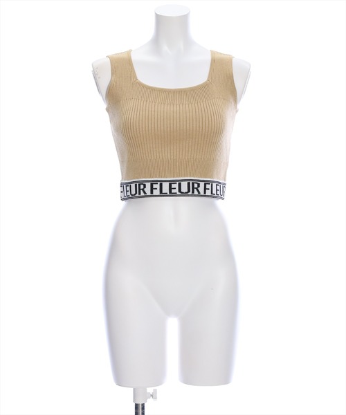 clear（クリア）の「裾ロゴタンクニット[着回し力抜群 大人 カジュアル ジム アウトドア]（タンクトップ・レディース・オフホワイト/ベージュ/ブラック・F）」の13枚目の写真