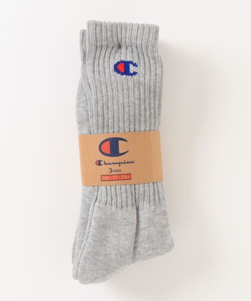 Champion(チャンピオン)の「【CHAMPION/チャンピオン】 フルレングスソックス3P CMSCY002 ワンポイントロゴ 3足組(ソックス/靴下・メンズ・ブラック/ホワイト/グレー/ネイビー・MEDIUM/SMALL/LARGE)」の3枚目の写真
