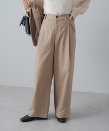 PUAL CE CIN | 綿麻タックワイドパンツ(その他パンツ)