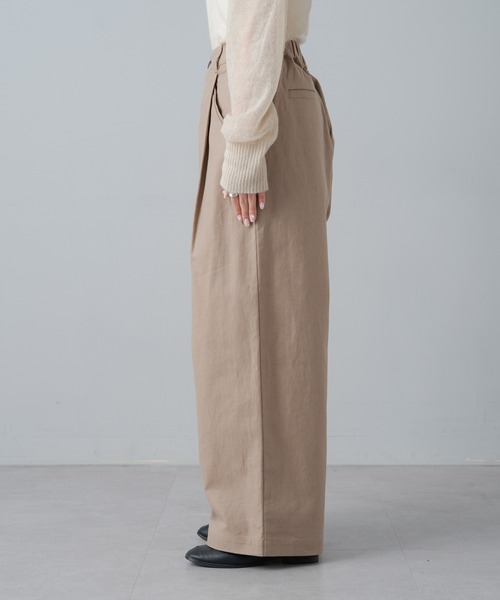 PUAL CE CIN（ピュアルセシン）の「綿麻タックワイドパンツ（その他パンツ・レディース・ブラック/ベージュ・FREE）」の12枚目の写真