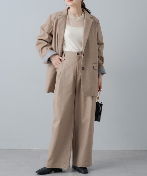 PUAL CE CIN（ピュアルセシン）の「綿麻タックワイドパンツ（その他パンツ・レディース・ブラック/ベージュ・FREE）」の5枚目の写真