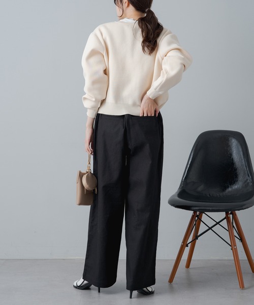 PUAL CE CIN（ピュアルセシン）の「綿麻タックワイドパンツ（その他パンツ・レディース・ブラック/ベージュ・FREE）」の10枚目の写真